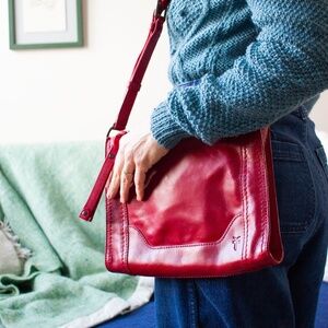FRYE red leather crossbody